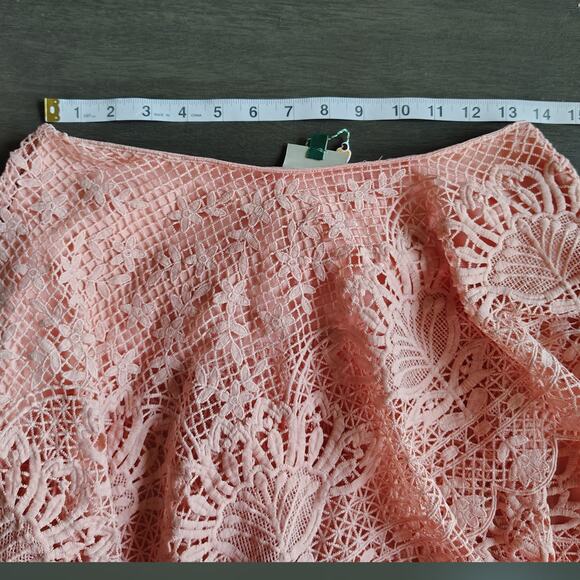 Farm Rio Guipure Lace Tiered Skirt Light Pink Size Small - Picture 7 of 16